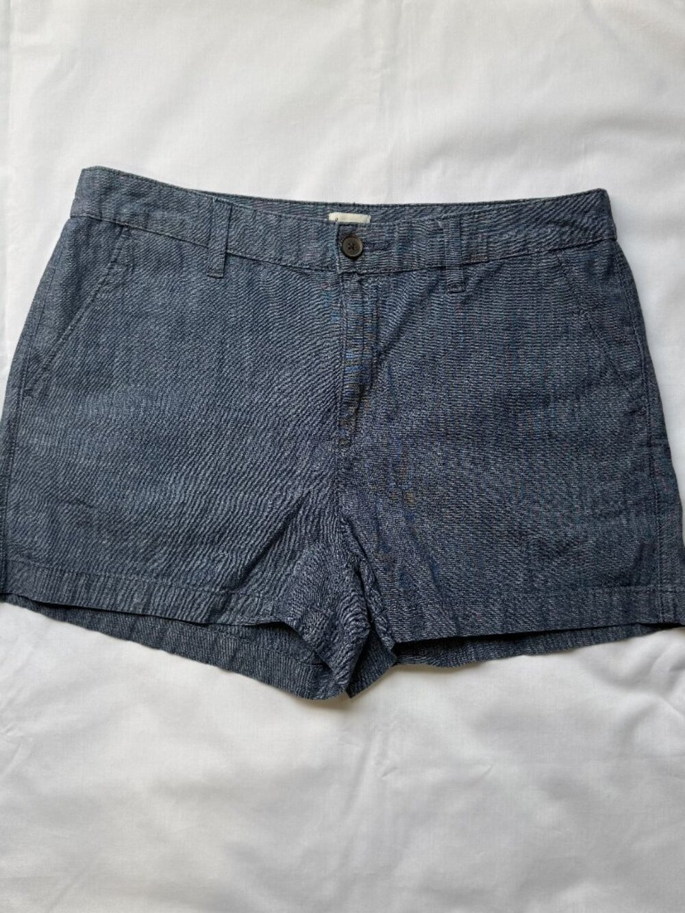 A New Day Blue Textured Tailored Casual Shorts Size 10